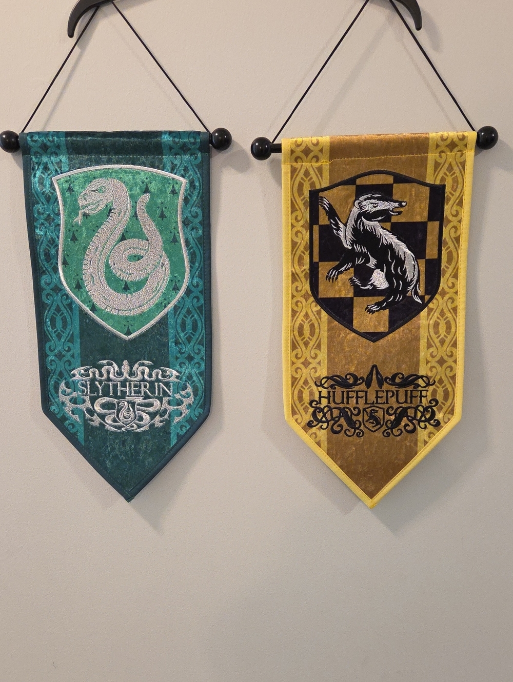 Warner Bros. Slytherin & Hufflepuff Double Banner in Green and Yellow